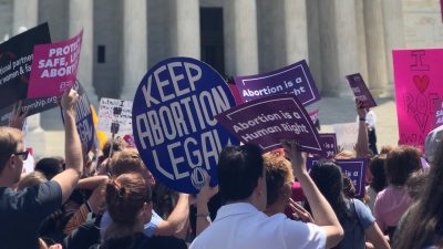 Abortion rights rally outside the Supreme Court